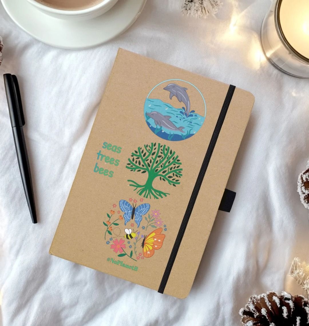 Recycled Kraft Paper Notebook with Elastic Closure & Pen Loop - goosavvy.com