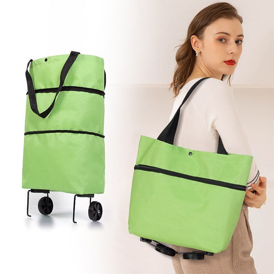 Reusable Foldable Shopping Bag with Wheels – Convertible Cart Tote - goosavvy.com