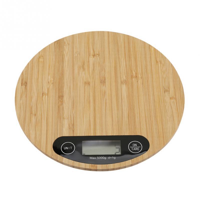 Round Bamboo Digital Kitchen Scale – 5 kg Capacity - goosavvy.com