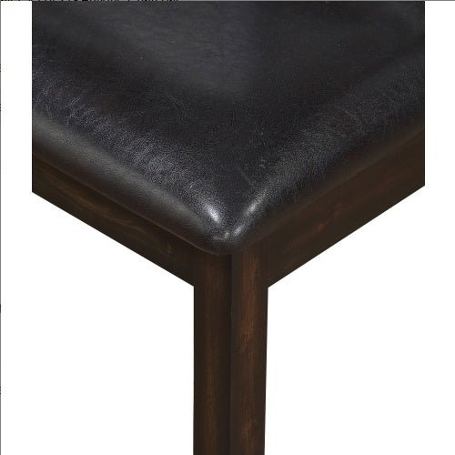 Set of 2 Ally Espresso Ladderback Dining Chairs with Faux Leather Seat - goosavvy.com