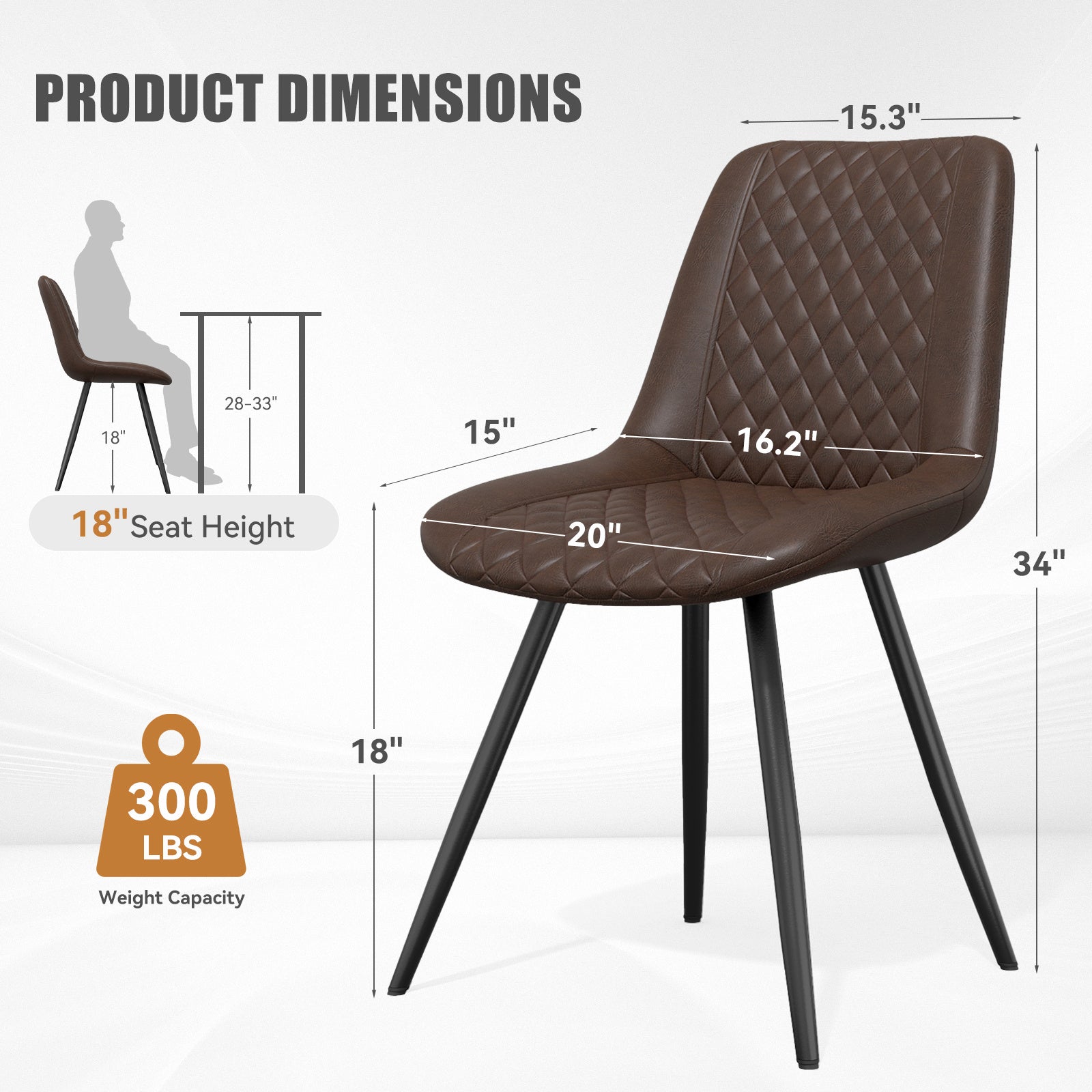 Set of 2 Modern PU Leather Dining Chairs with Metal Legs – Ergonomic & Upholstered Kitchen Chairs for Dining Room or Office - goosavvy.com