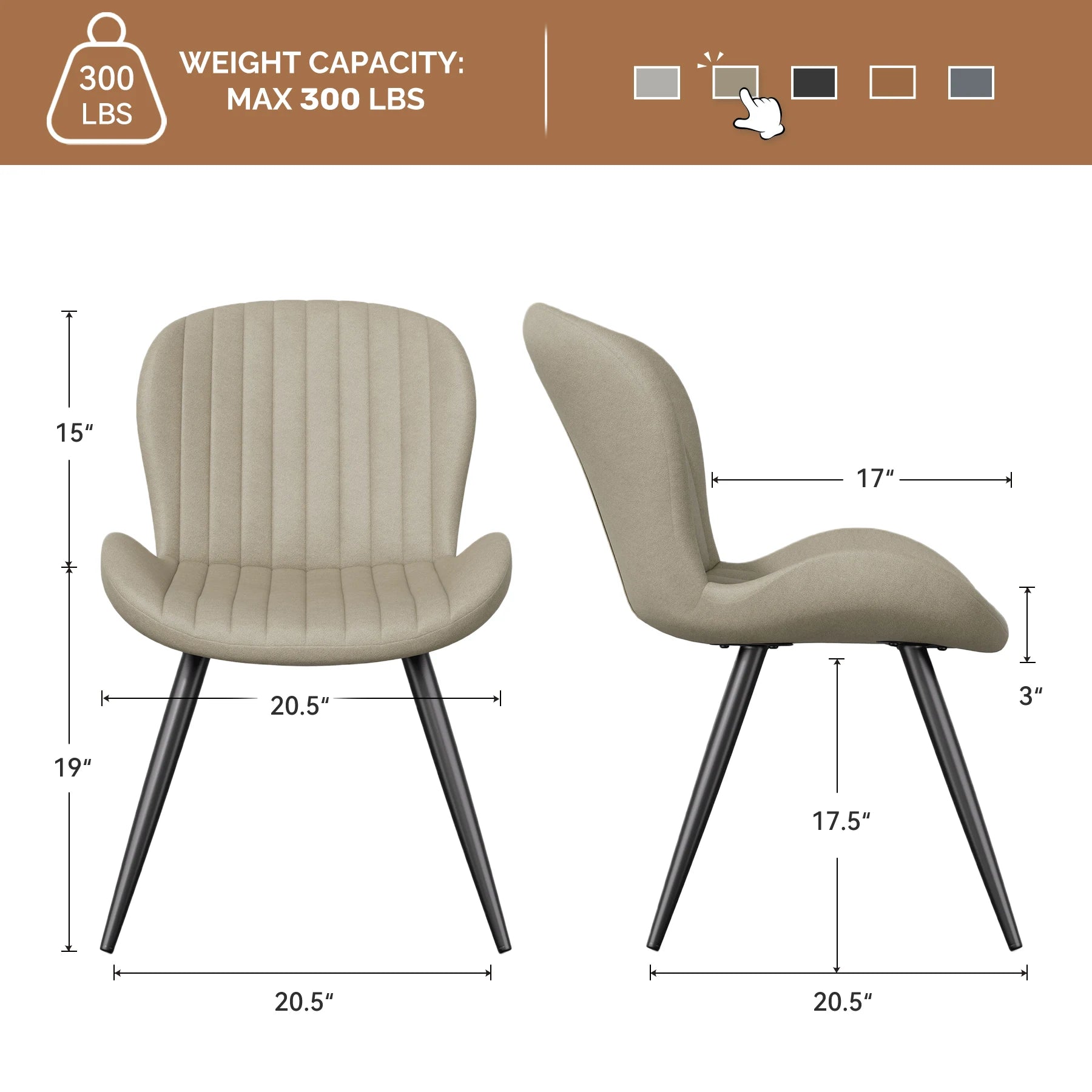 Set of 2 Modern Upholstered Dining Chairs with Cushions – Ergonomic & Durable Seating for Dining Room or Kitchen - goosavvy.com