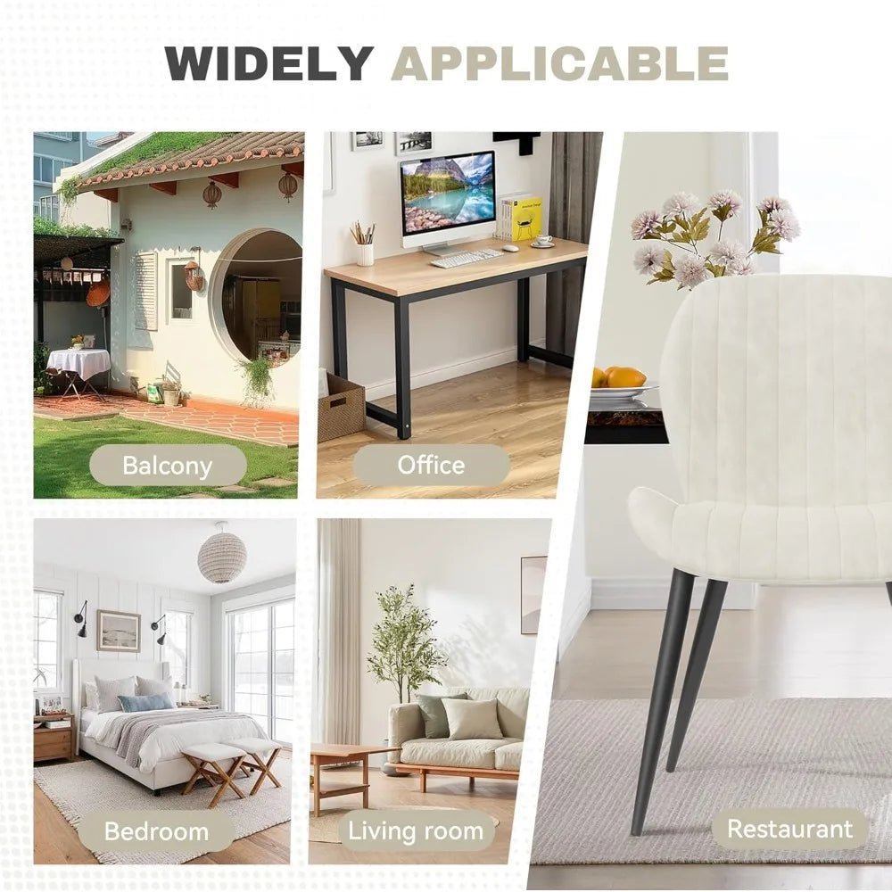 Set of 4 Modern Upholstered Dining Chairs with Cushions, Fabric Accent Chairs - goosavvy.com