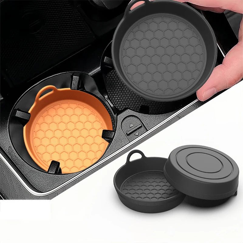 Silicone Car Cup Holder Coasters – Universal Non - Slip Inserts, Protective Interior Accessories (4 - Pack, Black) - goosavvy.com
