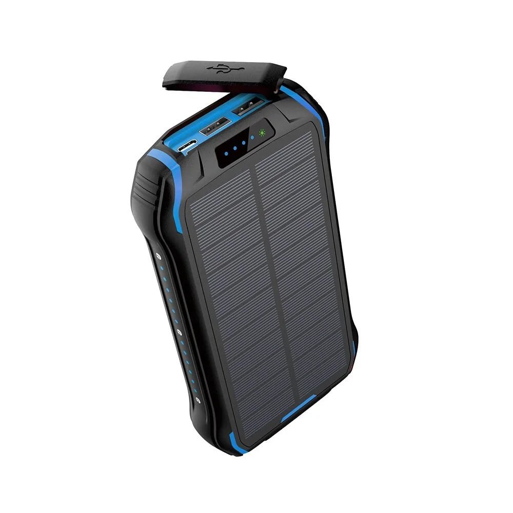Solar - Powered Wireless Charging Power Bank for Phones | 26800mAh | 18 LED Flash light - goosavvy.com