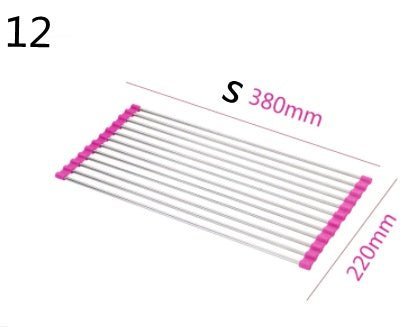 Stainless Steel Roll - Up Kitchen Sink Rack, Foldable Dish Drying Mat, Over The Sink Dish Storage - goosavvy.com