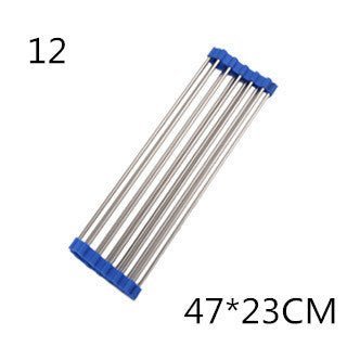 Stainless Steel Roll - Up Kitchen Sink Rack, Foldable Dish Drying Mat, Over The Sink Dish Storage - goosavvy.com