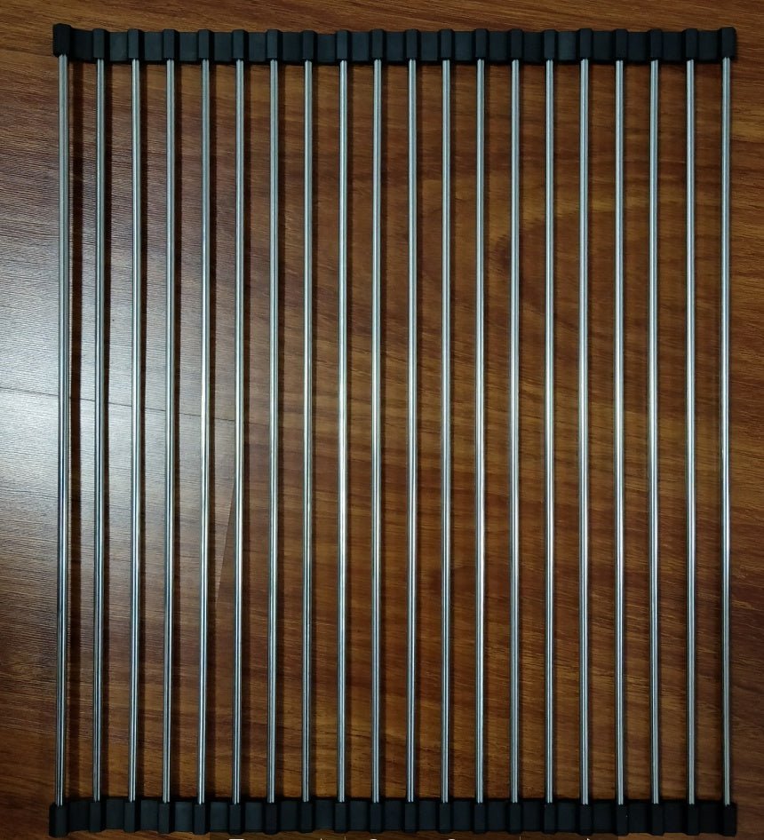 Stainless Steel Roll - Up Kitchen Sink Rack, Foldable Dish Drying Mat, Over The Sink Dish Storage - goosavvy.com