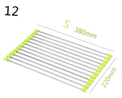 Stainless Steel Roll - Up Kitchen Sink Rack, Foldable Dish Drying Mat, Over The Sink Dish Storage - goosavvy.com