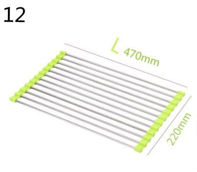 Stainless Steel Roll - Up Kitchen Sink Rack, Foldable Dish Drying Mat, Over The Sink Dish Storage - goosavvy.com