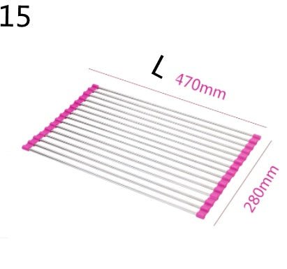 Stainless Steel Roll - Up Kitchen Sink Rack, Foldable Dish Drying Mat, Over The Sink Dish Storage - goosavvy.com