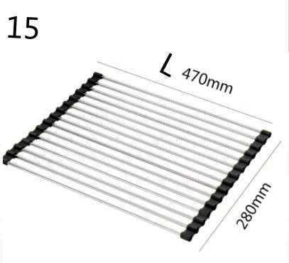 Stainless Steel Roll - Up Kitchen Sink Rack, Foldable Dish Drying Mat, Over The Sink Dish Storage - goosavvy.com