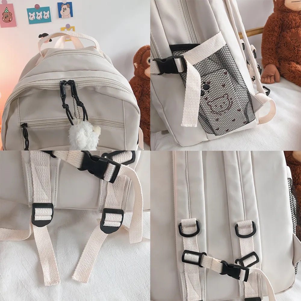 Stylish Multi - Pocket Canvas Backpack for Girls – Large Capacity and Waterproof - goosavvy.com