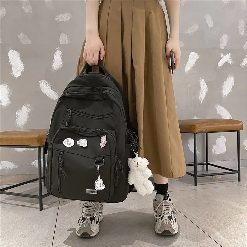 Stylish Multi - Pocket Canvas Backpack for Girls – Large Capacity and Waterproof - goosavvy.com