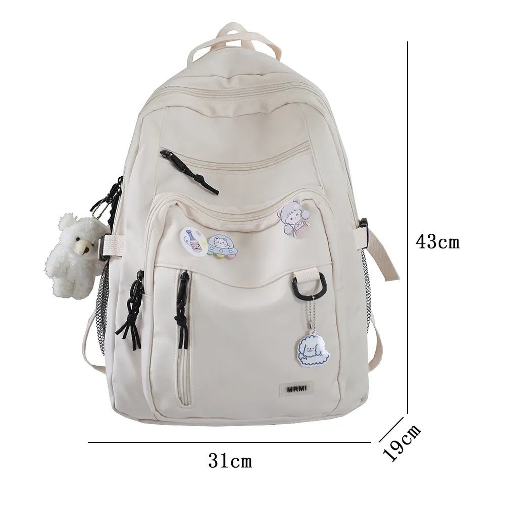 Stylish Multi - Pocket Canvas Backpack for Girls – Large Capacity and Waterproof - goosavvy.com