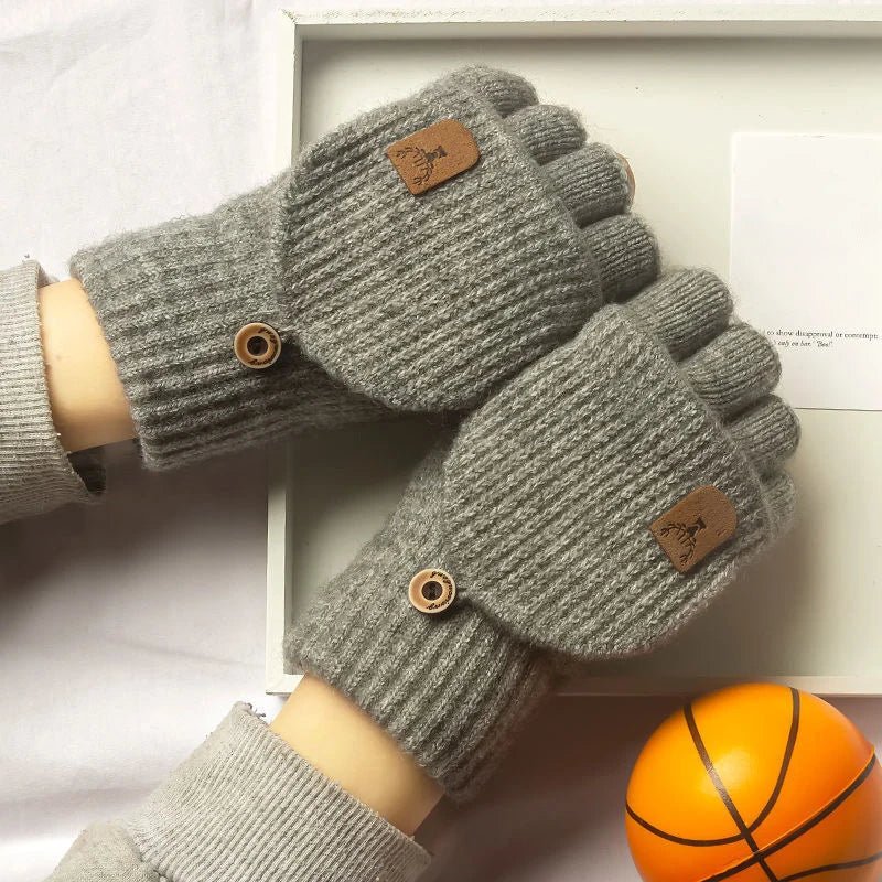 Thick Knit Fingerless Gloves for Men & Women | Thermal Warm Half - Finger Gloves for Touchscreen, Typing & Students - goosavvy.com