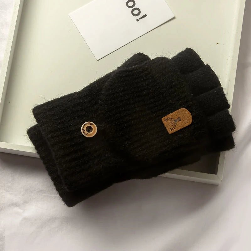 Thick Knit Fingerless Gloves for Men & Women | Thermal Warm Half - Finger Gloves for Touchscreen, Typing & Students - goosavvy.com