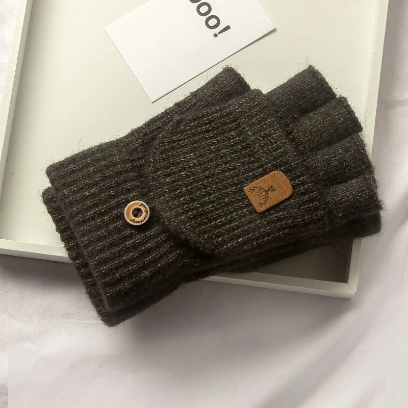 Thick Knit Fingerless Gloves for Men & Women | Thermal Warm Half - Finger Gloves for Touchscreen, Typing & Students - goosavvy.com