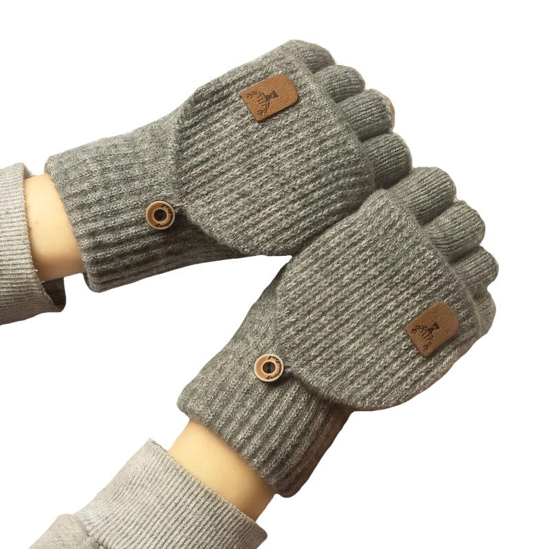 Thick Knit Fingerless Gloves for Men & Women | Thermal Warm Half - Finger Gloves for Touchscreen, Typing & Students - goosavvy.com