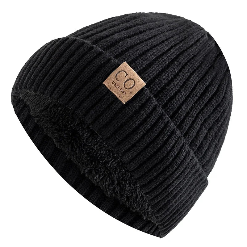 Unisex Two - Tone Thermal Beanie Hat | Knitted Winter Cap with Plush Faux - Fur Lining | Cozy & Fashionable Ski Skull Cap - goosavvy.com