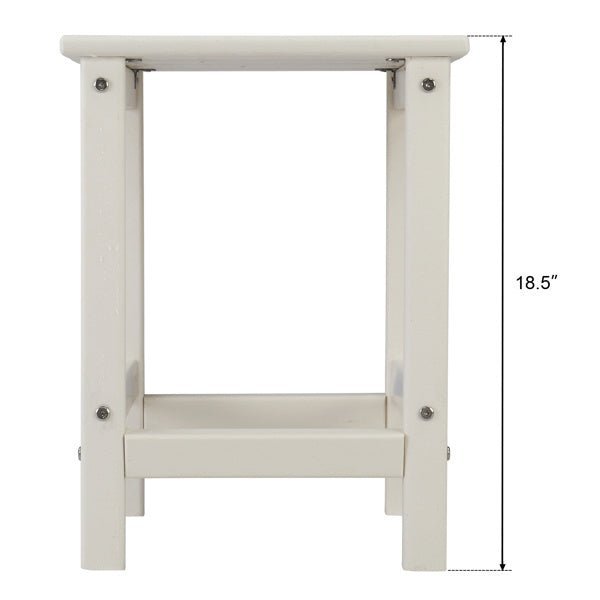 White Outdoor Side Table – Weather - Resistant Poly Lumber Patio End Table - goosavvy.com