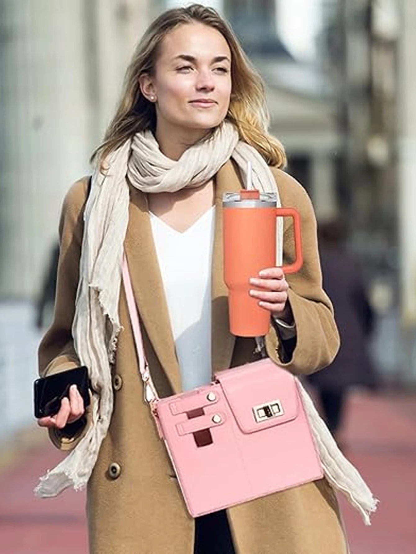 Women's Portable Water Bottle Carrier Bag with Handle Slot – Stylish Crossbody Purse & Drink Holder - goosavvy.com