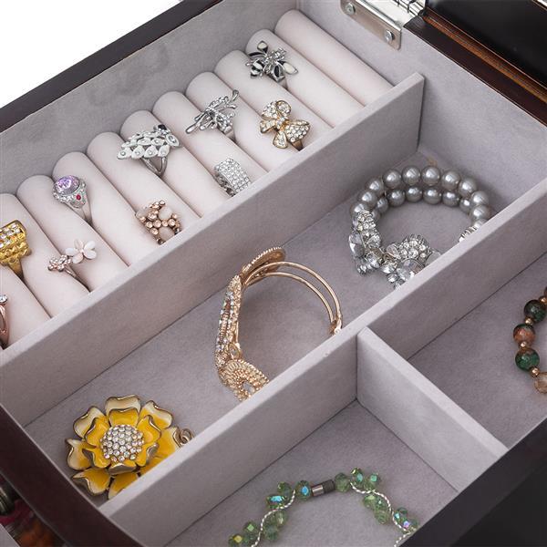 Wooden Jewelry Armoire Cabinet with Mirror, 8 Drawers & Double Doors - goosavvy.com
