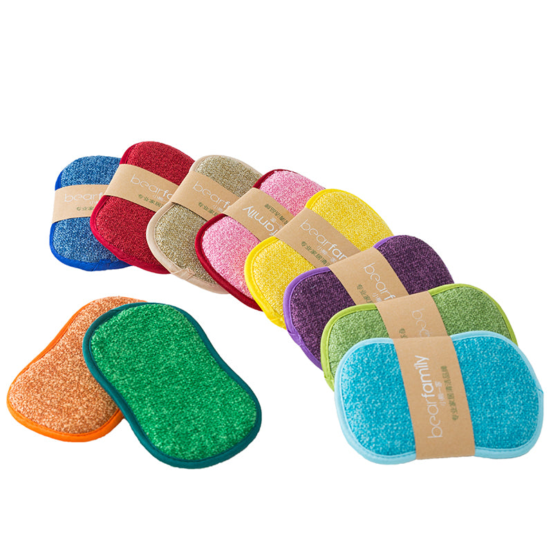 Microfiber Dual Action Scrubbing Sponges (Pack of 5 or 10, Mixed colors)