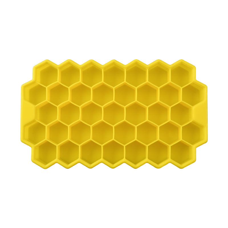 SKYCARPER Silicone Ice Cube Tray Set Honeycomb Ice Tray Molds with Cover, Size: 1PC(Honeycomb), Green