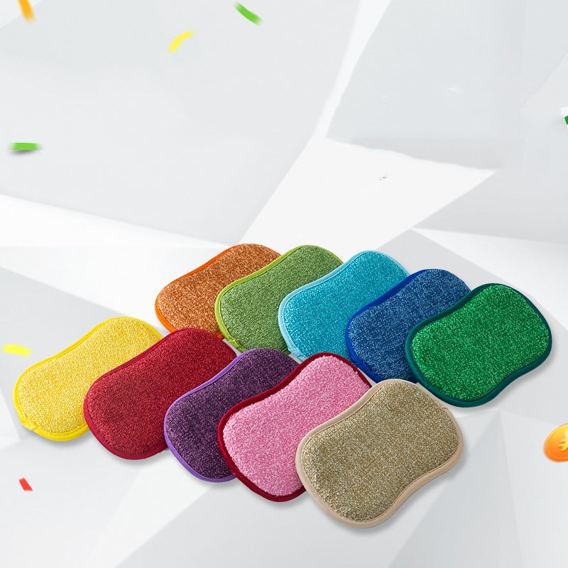 Microfiber Dual Action Scrubbing Sponges (Pack of 5 or 10, Mixed colors)