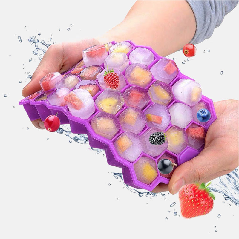 Mini Ice Cube Tray | Silicone Ice Cube Tray with Lid | BPA Free Ice Cube Maker | Makes 37 Mini Cubes