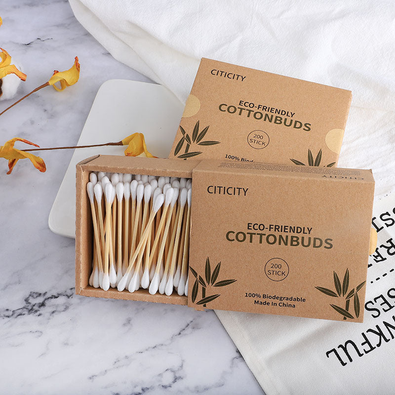 Bamboo Cotton Buds (One color, 200 pieces)