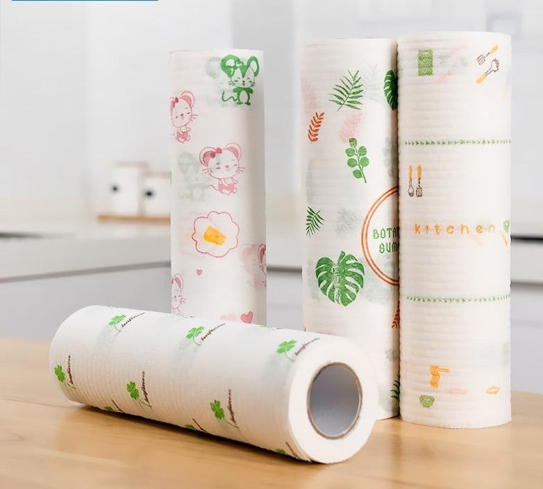 Reusable Bamboo Paper Towels (1 roll of 50 sheets) –