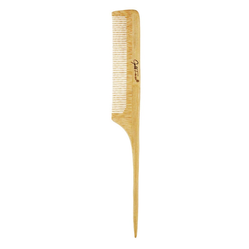 Image for long tail fine teeth bamboo wooden hair comb.