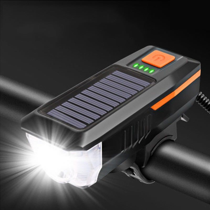 Solar Powered Bike Light with Horn | LED Bike Light For Night Riding | Rechargeable Bicycle Light
