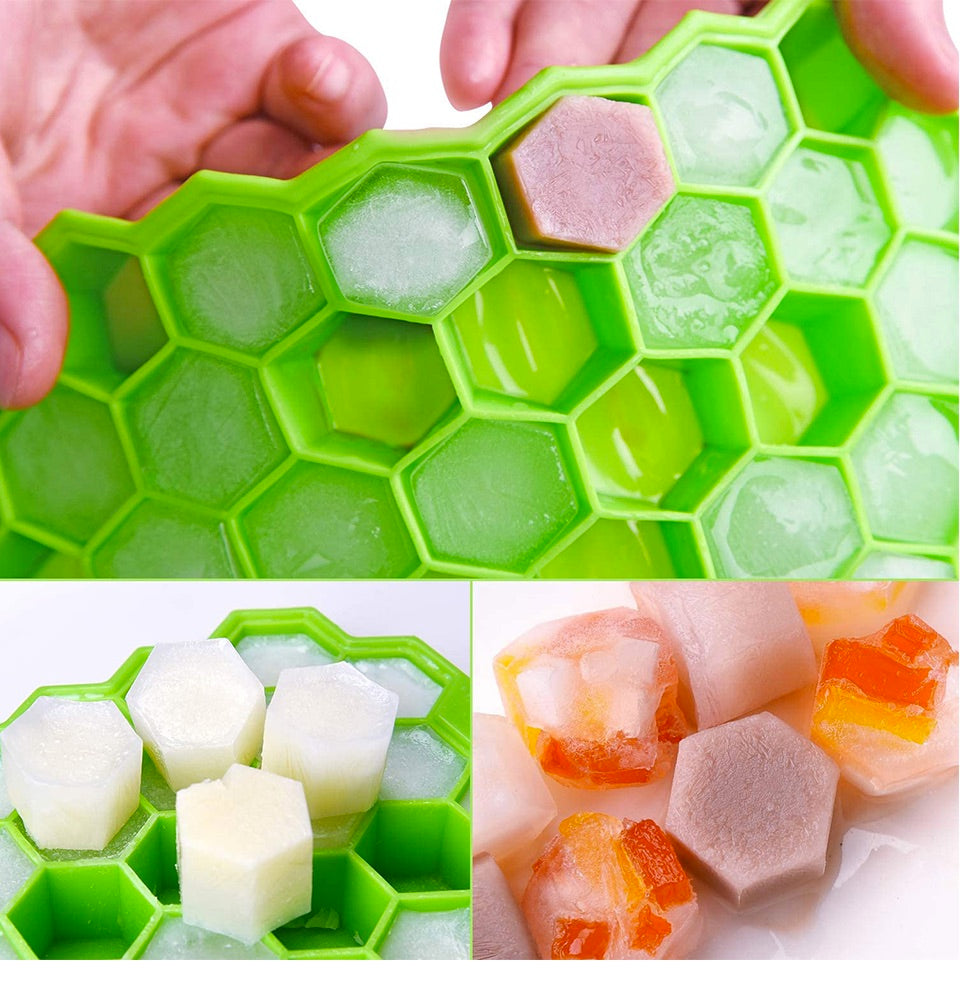 Mini Ice Cube Tray | Silicone Ice Cube Tray with Lid | BPA Free Ice Cube Maker | Makes 37 Mini Cubes