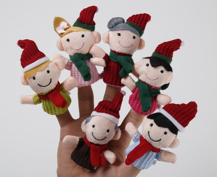 Image for 6 puppets on fingers facing front.
