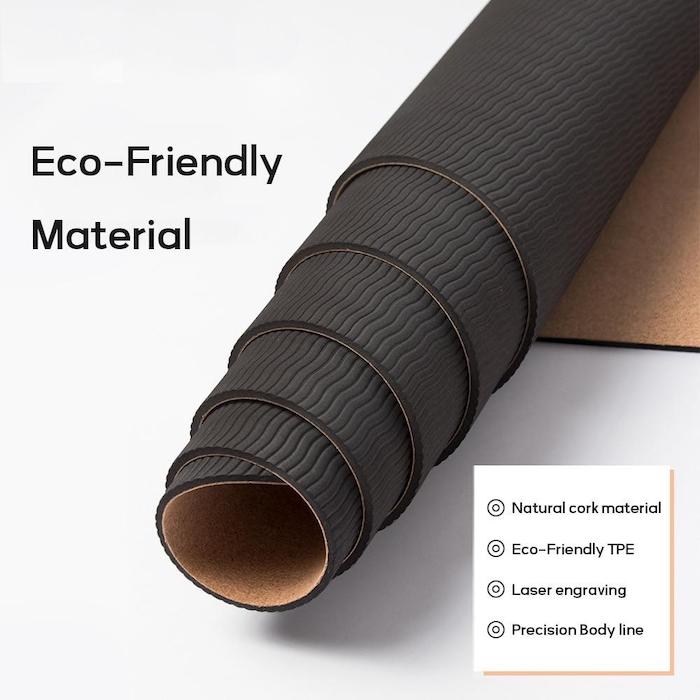 Cork Yoga Mat with Bag | Compostable Yoga Mat | 72" x 24" | 5mm thickness - goosavvy.com