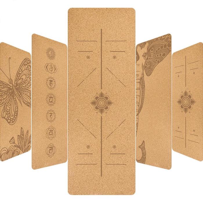 Cork Yoga Mat with Bag | Compostable Yoga Mat | 72" x 24" | 5mm thickness - goosavvy.com
