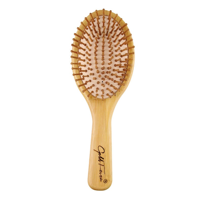 Image for large oval head bamboo wooden hair brush.