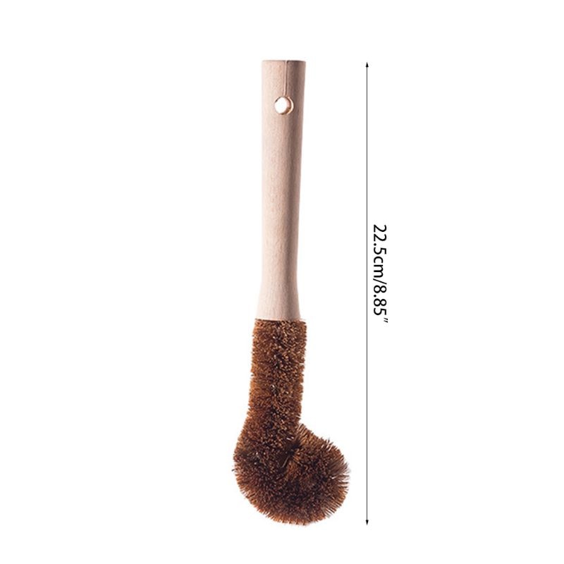 Image for long bamboo bottle cleaning brush with marked dimensions as 8.85 inch long.