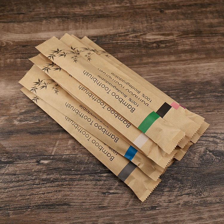 Bamboo Toothbrushes | Zero Waste Compostable Toothbrushes | Plastic Free Toothbrushes | Pack of 5 or 10