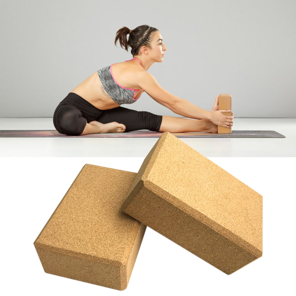 Natural Cork Yoga Blocks | Yoga Blocks and Strap Set | Compostable Yoga Blocks