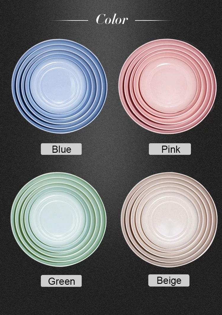 Unbreakable Wheat Straw Dinner Plates (set of 4)