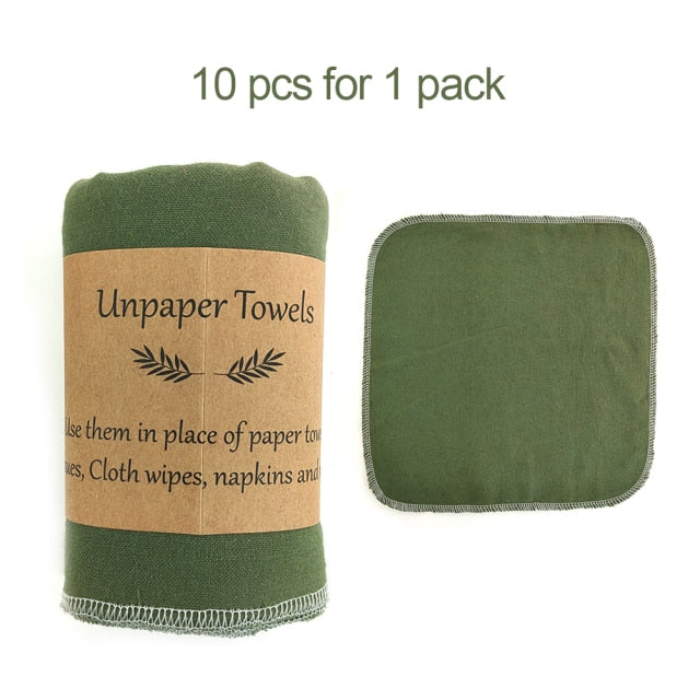 Reusable Paperless Cloth Cleaning Towels (10 pack)