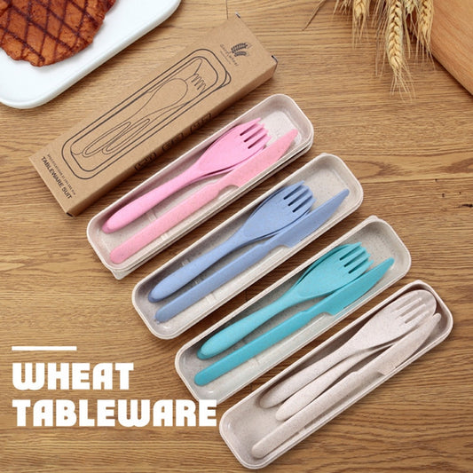 Wheat Straw Travel Cutlery Set (3 pieces with case)