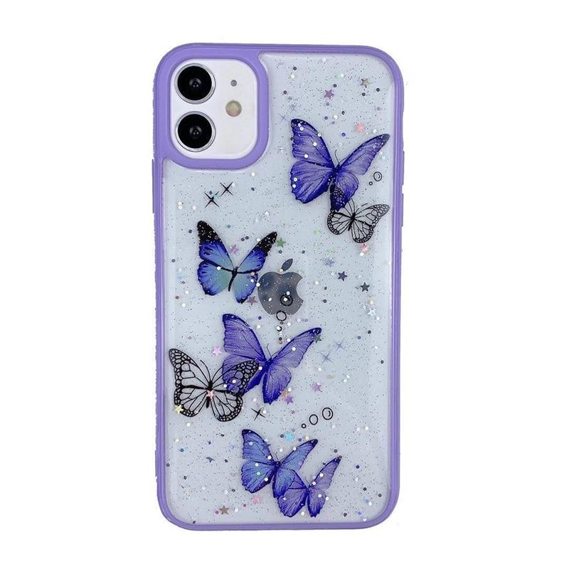 Butterfly Phone Case for iPhone - For Multiple Models | Cute Glitter Phone Case