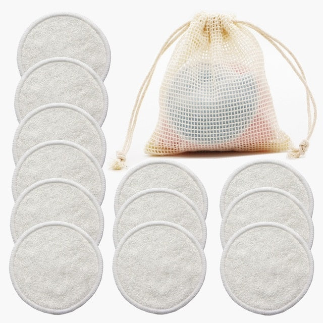 Reusable Bamboo Fiber Makeup Remover Pads (12 pack)