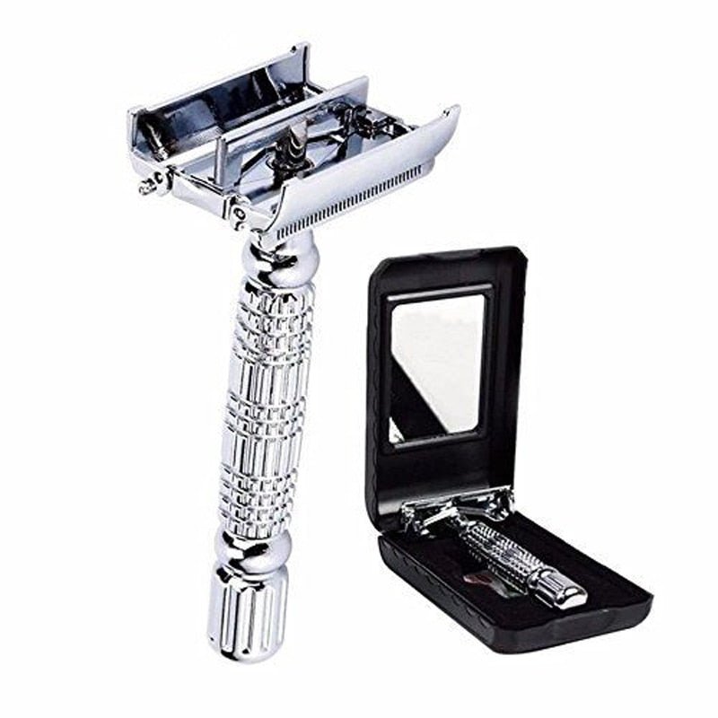 Safety Razor for Men | Reusable Shaving Razor with Storage Case and Extra Blades | Double Edge Stainless Steel Safety Razor - goosavvy.com