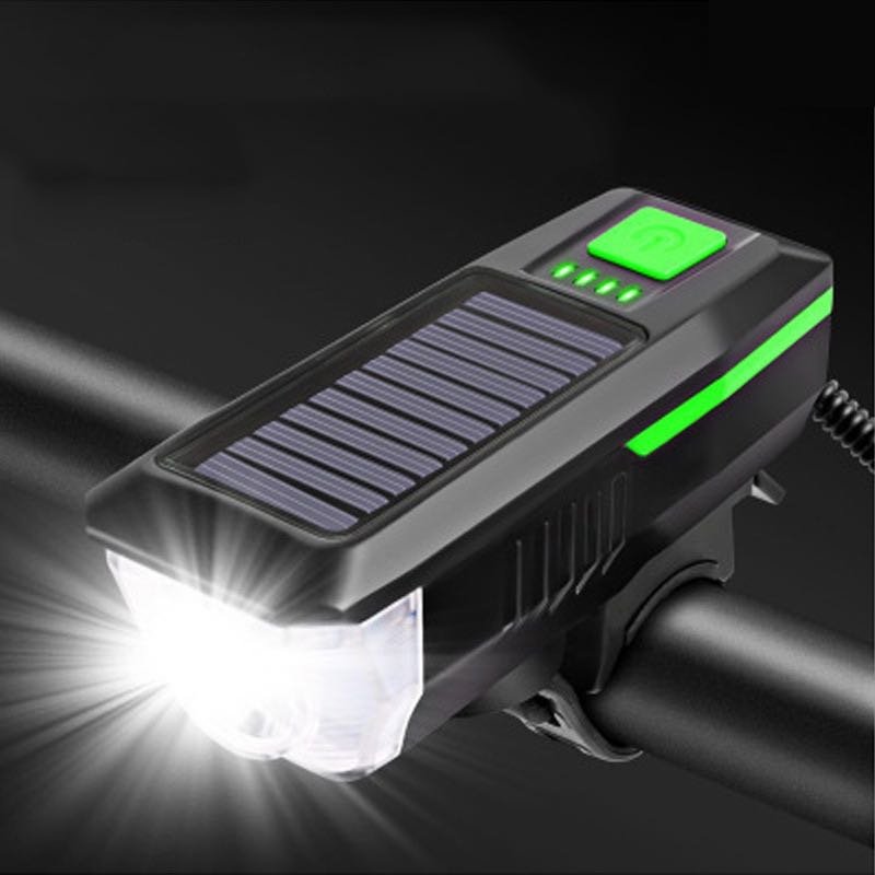Solar Powered Bike Light with Horn | LED Bike Light For Night Riding | Rechargeable Bicycle Light - goosavvy.com